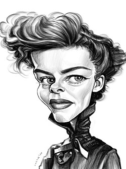 Katharine Hepburn caricature