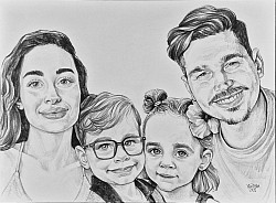 portret realist grup familie